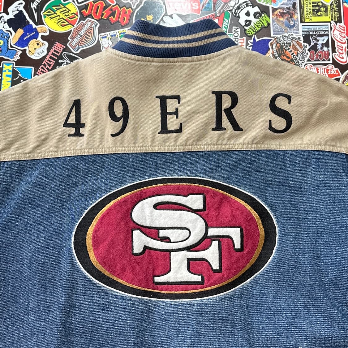 90s 리 49ers 데님 바시티 자켓 L 상품이미지4