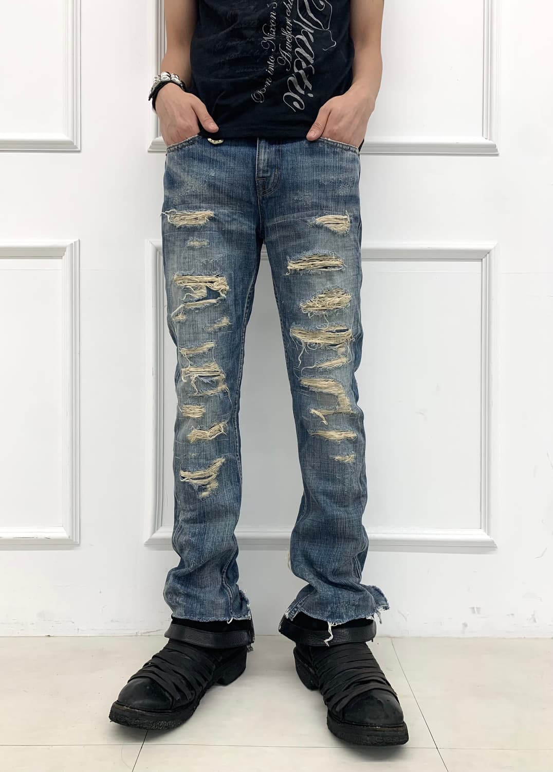 Jack Rose distressed cut denim pants   상품이미지1