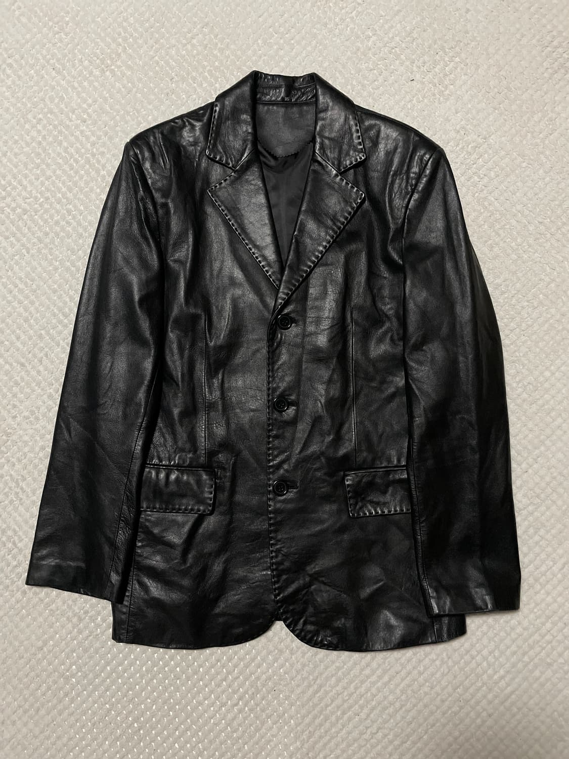 광희시장 웨스턴 무드 램스킨 양가죽 스티치 레더 자켓 상품이미지1