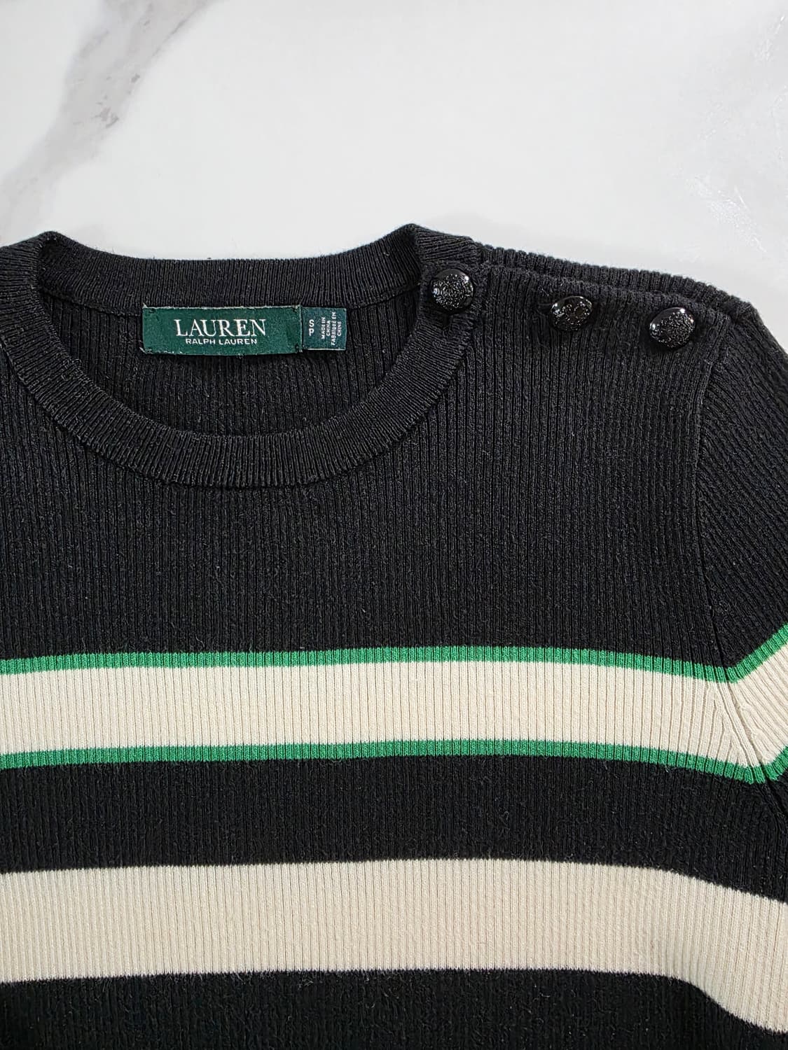 Lauren Ralph Lauren / 버튼 디테일 스트라이프 니트 상품이미지2