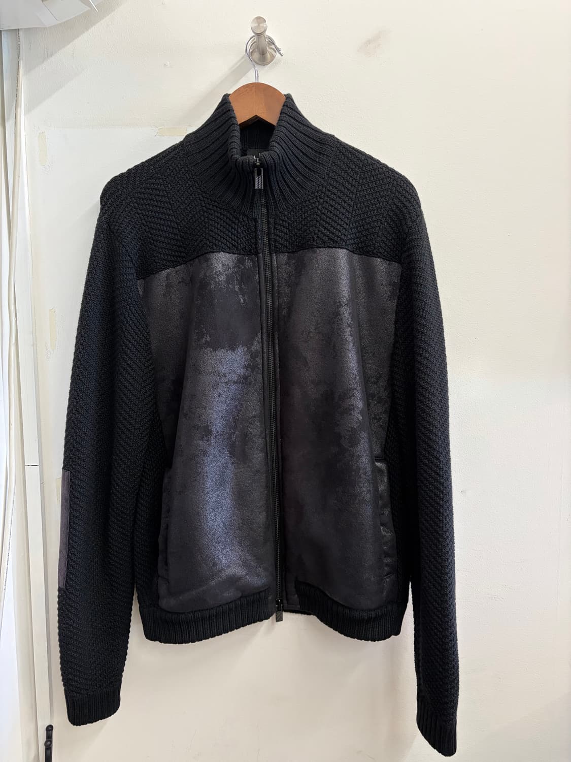 N191. 알마니 아르마니 익스체인지 비건레더 니트집업 상품이미지1