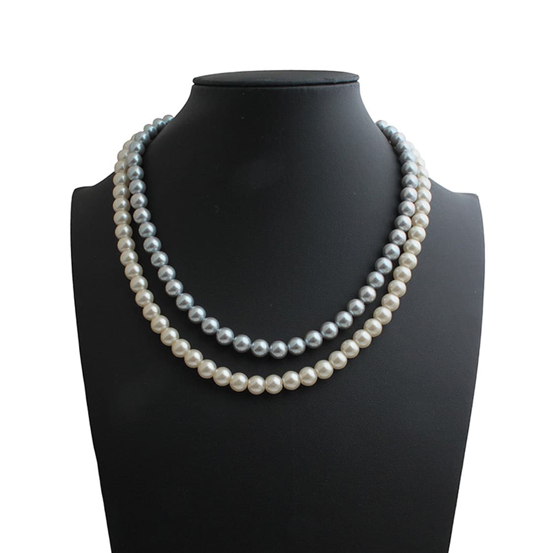 아이보리/그레이 진주목걸이 2종 세트 상품이미지1