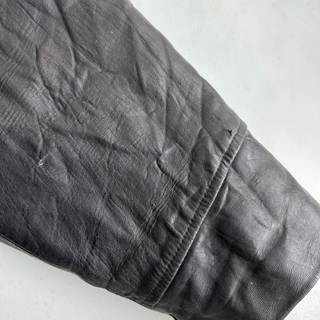 70s VTN inderstries 프렌치 파이어맨 하이넥 레더 코트 상품이미지7