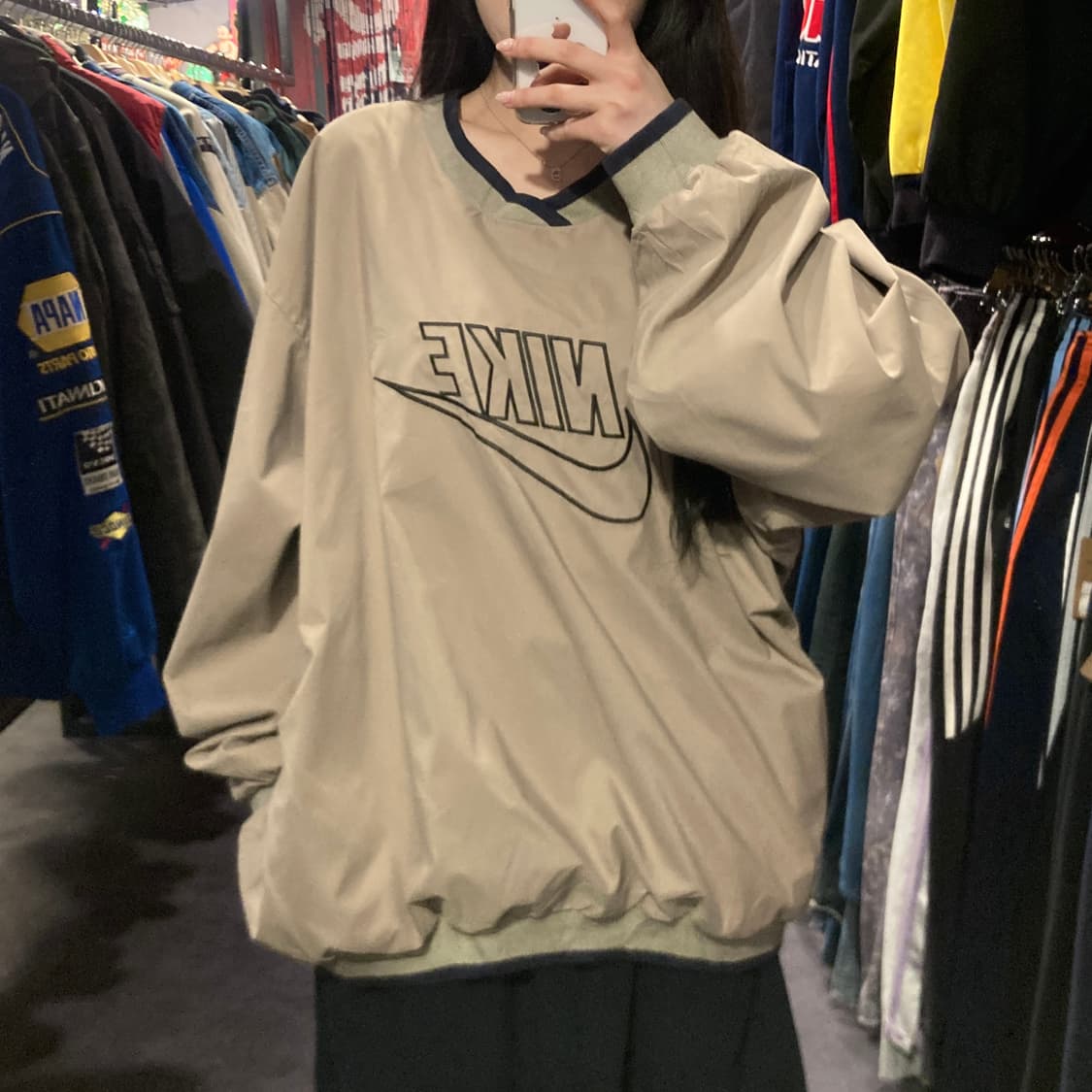 [IM] 나이키 빅로고 베이지 풀오버 웜업 상품이미지3