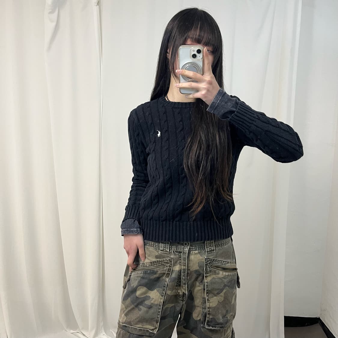 Polo Ralph Lauren Black Cable Knit 상품이미지1