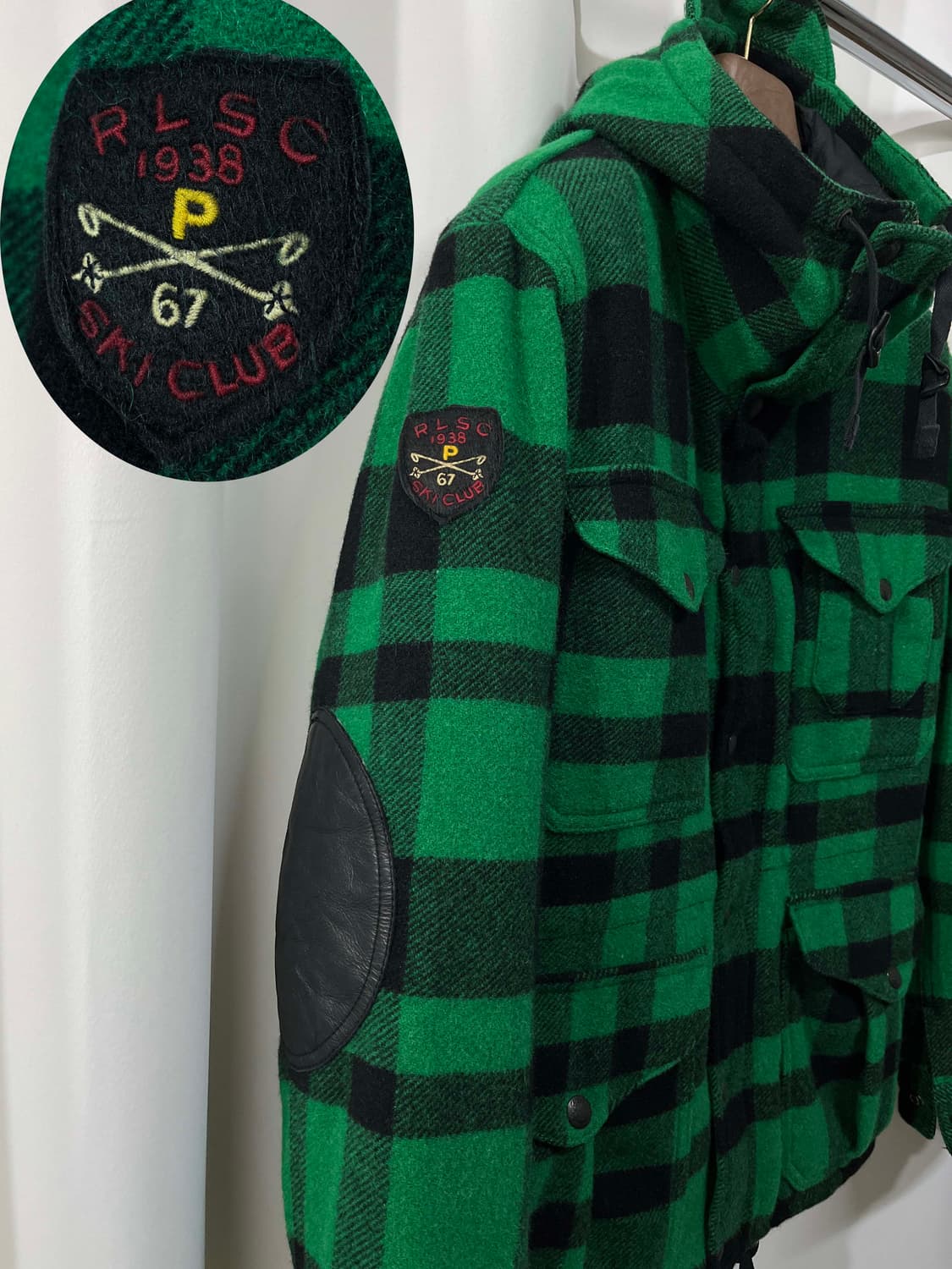 폴로 랄프로렌 버팔로 매키노 카우하이드 엘보 울 헌팅자켓 상품이미지6