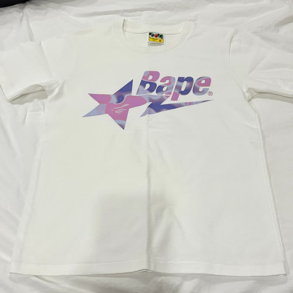 베이프 XS 화이트 티셔츠 핑크 카모 상품이미지2