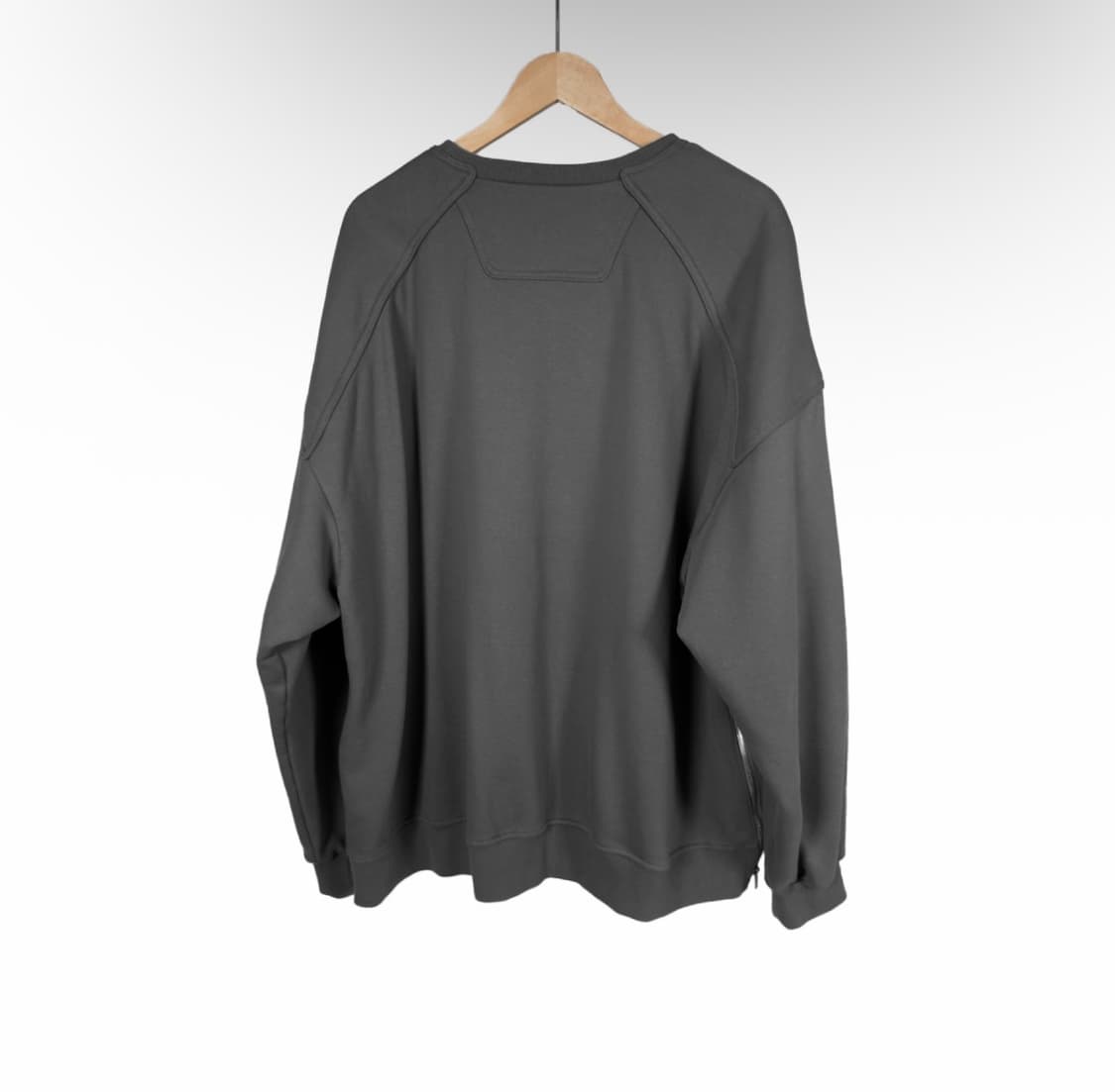 [L] 준지 남성 사이드 지퍼 MA-1 마원 스웨트 맨투맨 티셔츠 그레이 상품이미지3