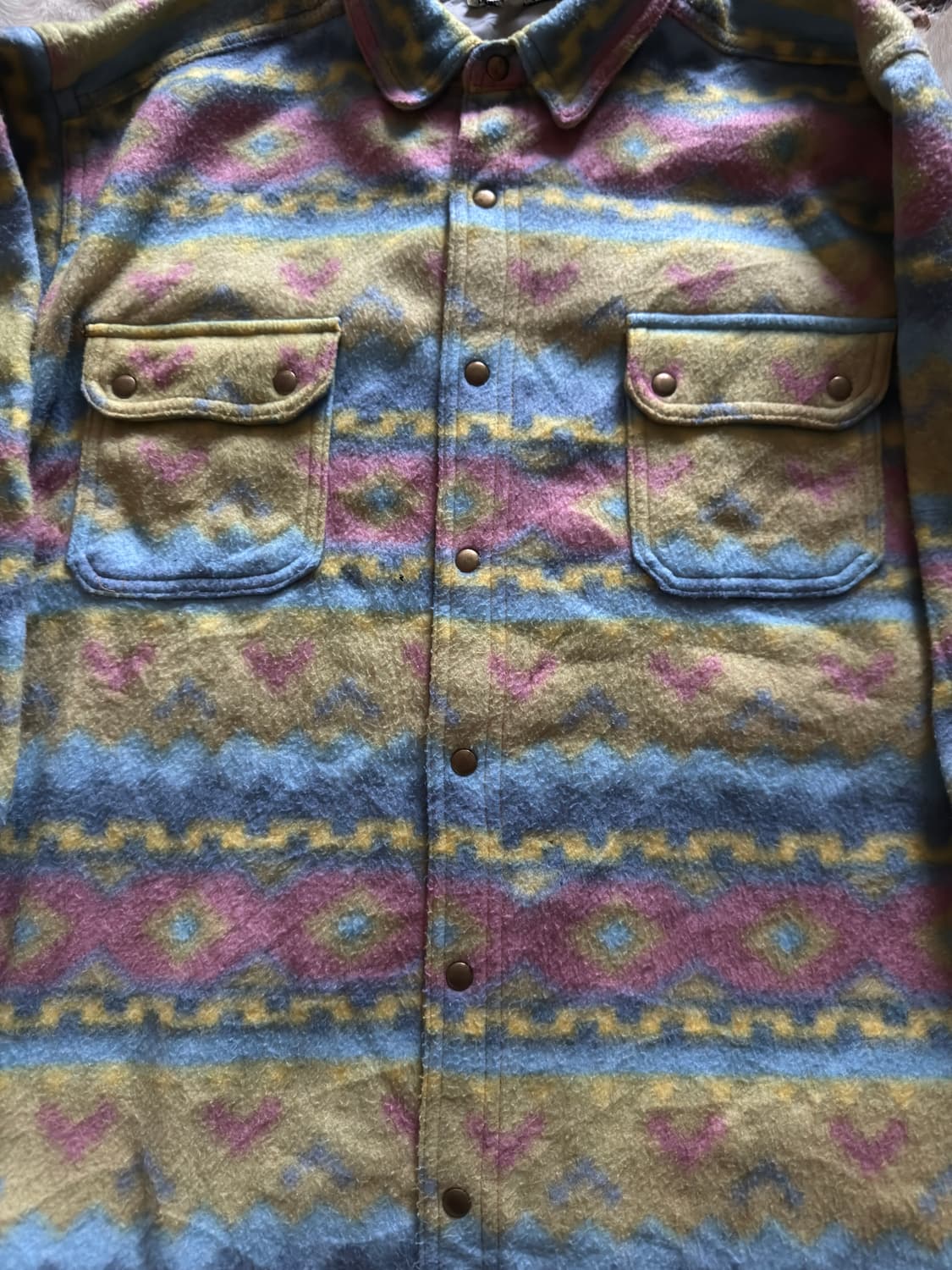 vtg Aztec Ethnic fleece shirt 상품이미지4