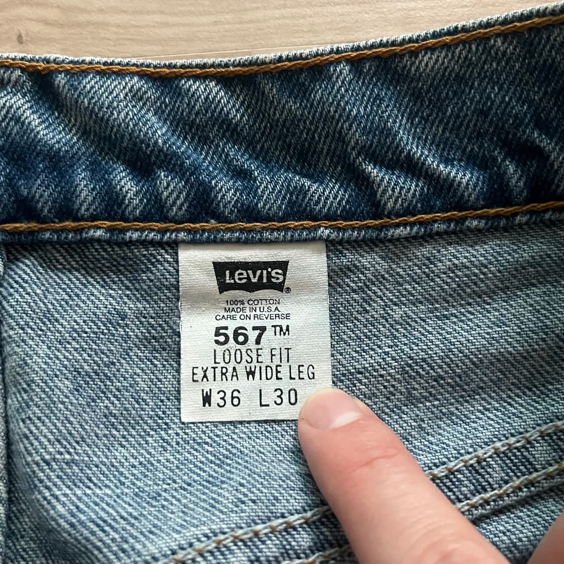 [36X30] 90s 빈티지 리바이스 567 엑스트라 와이드 레그 상품이미지2