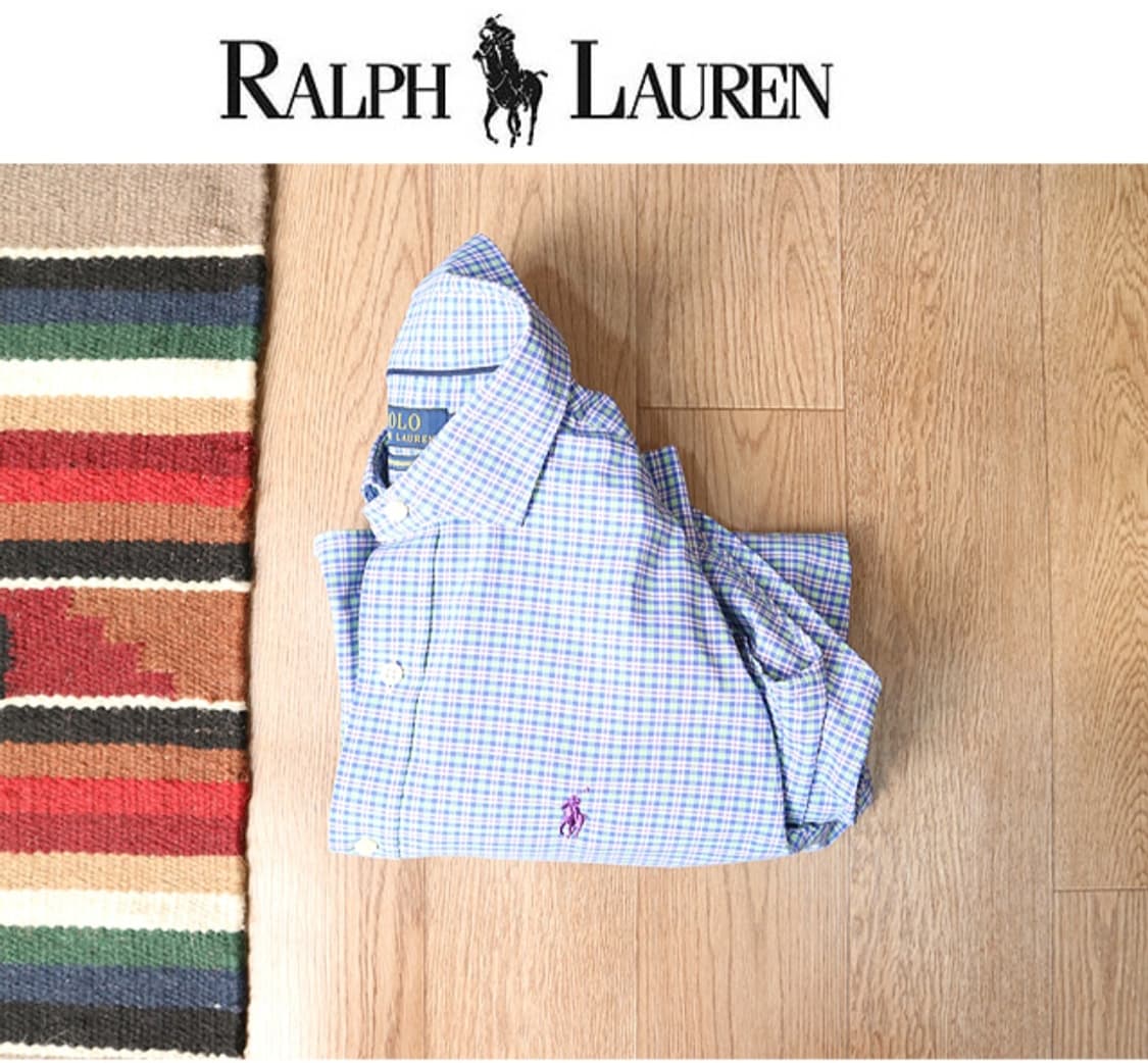 
polo 폴로랄프로렌 코튼100% 와이드카라 체크남방  상품이미지1