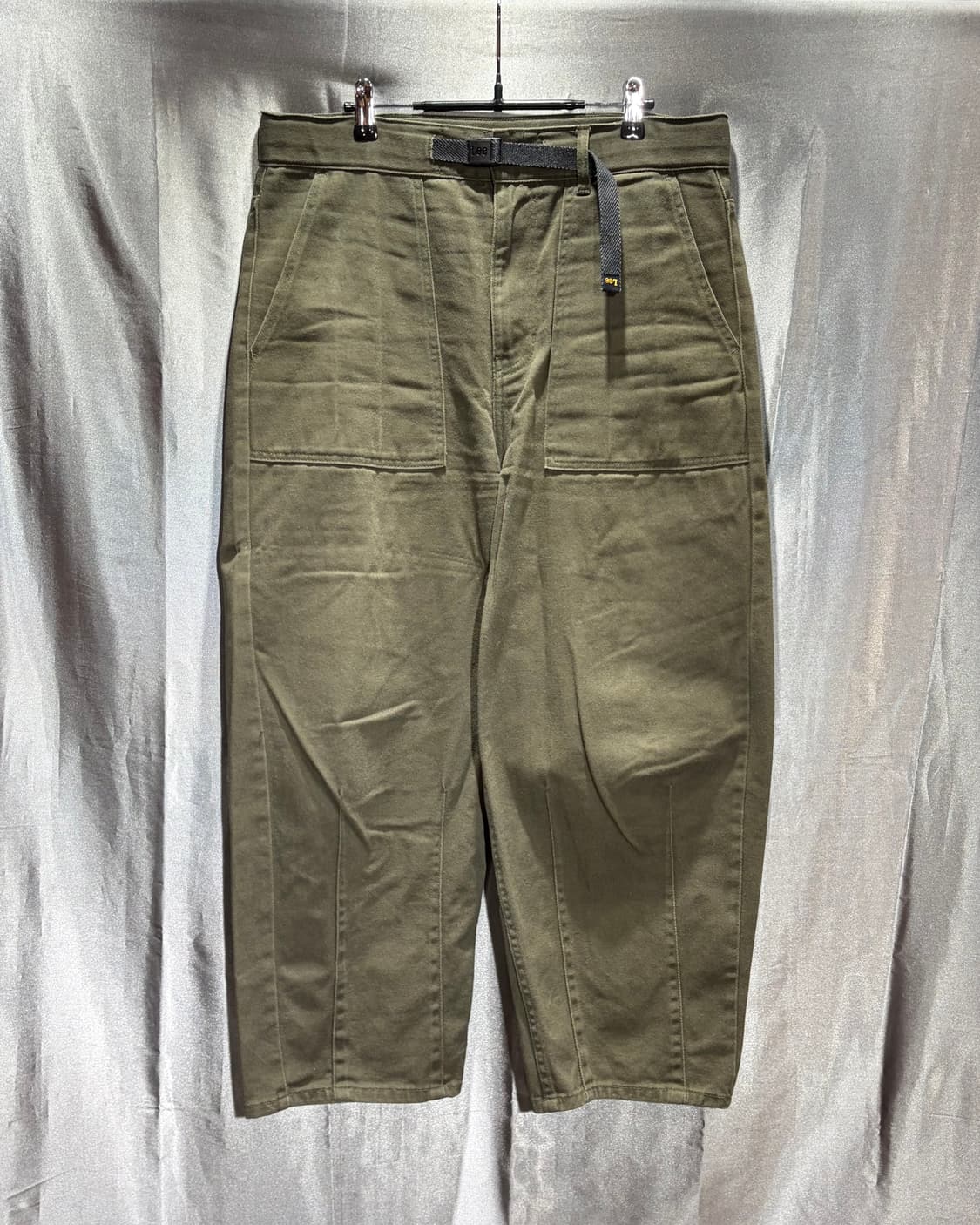 36in Lee 리 USA 벨티드 퍼티그 절개 카키 코튼팬츠 상품이미지3