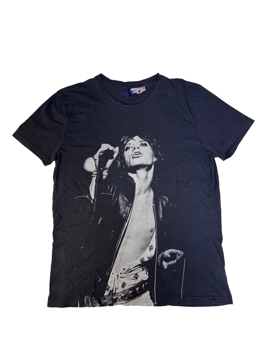 빈티지 H&M x 롤링스톤즈 믹재거 프린팅 티셔츠 그레이 L 상품이미지1