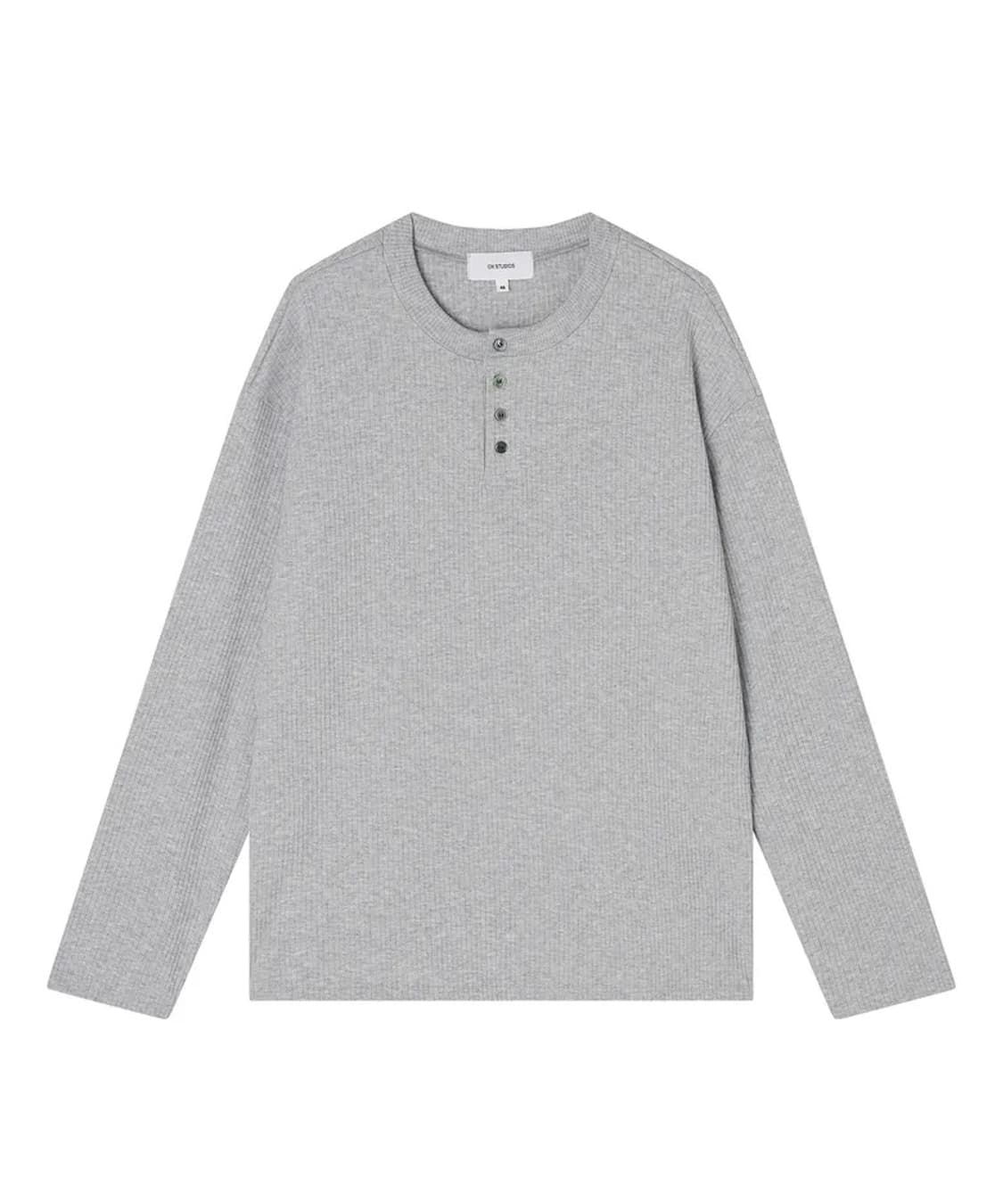 오엑스 스튜디오 모먼트 헨리넥 롱슬리브 그레이 48 상품이미지3