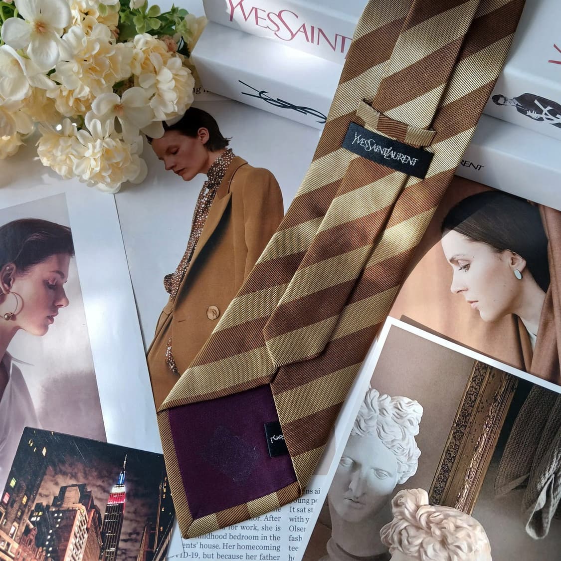 입생로랑 실크레지멘탈 스트라이프 넥타이 9.6cm A등급 A19803
 상품이미지5