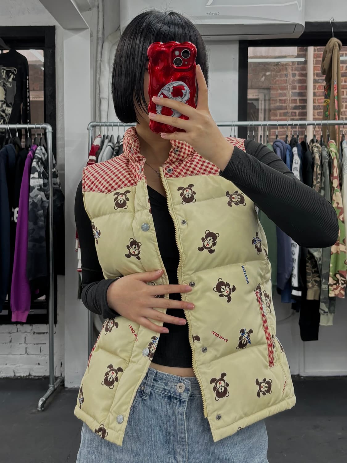 히스테릭 글래머 퍽베어 조끼 패딩 상품이미지1