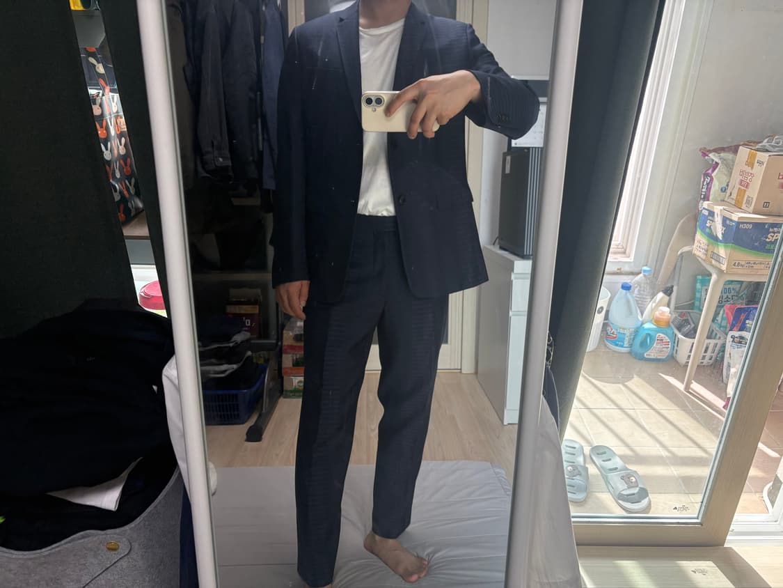 디올옴므 스트라이프 패턴 수트 48 상품이미지10