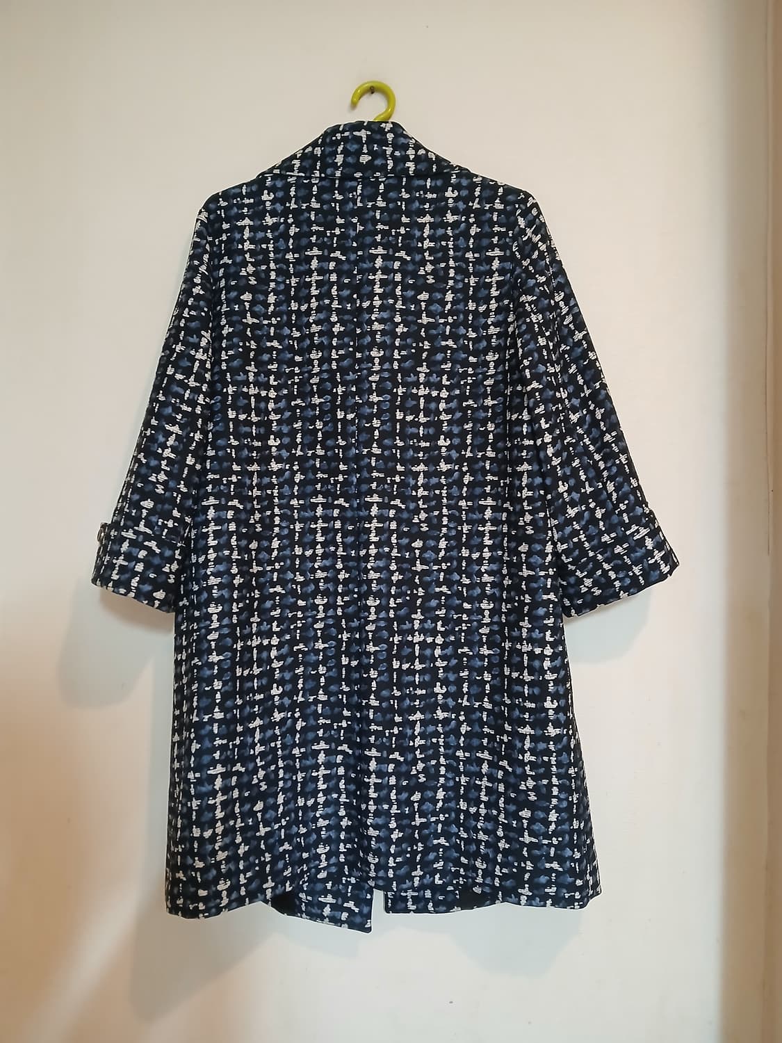 모스코사 체크 패턴 고급 트위드 스타일 하프 코트 자켓 재킷 아우터 상품이미지5