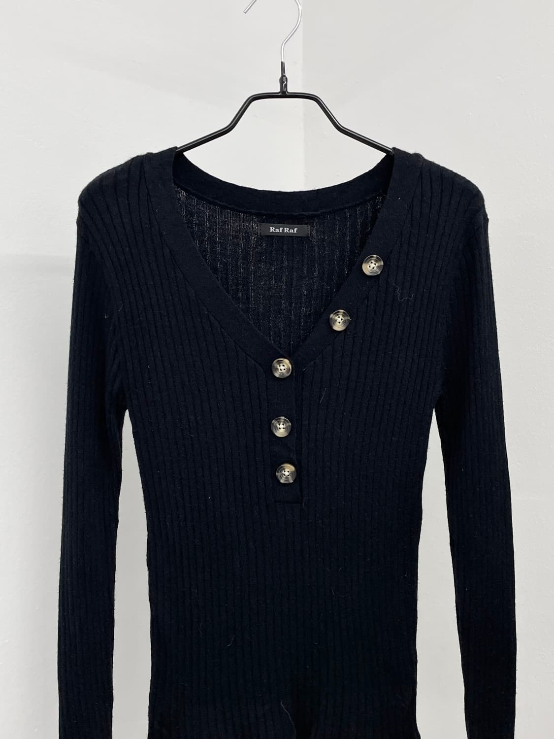 y2k 골지 버튼 탑 상품이미지4