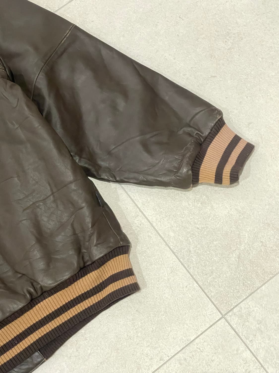 sean john 브라운 야구점퍼 가죽자켓 XL 상품이미지9