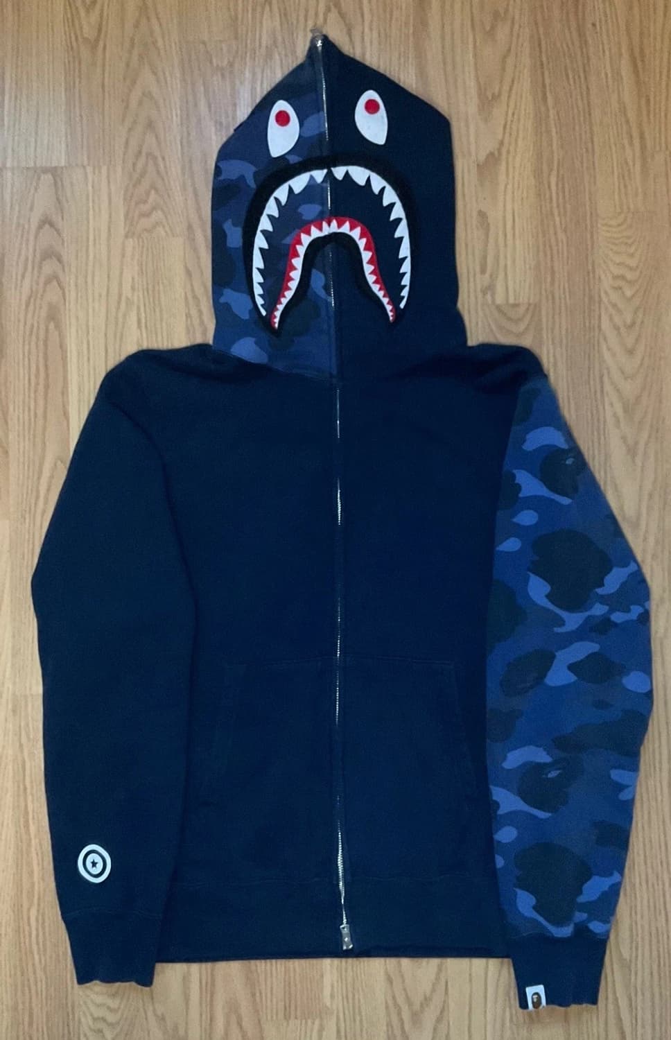 베이프 하프 카모 샤크 후드집업 블루 상품이미지1