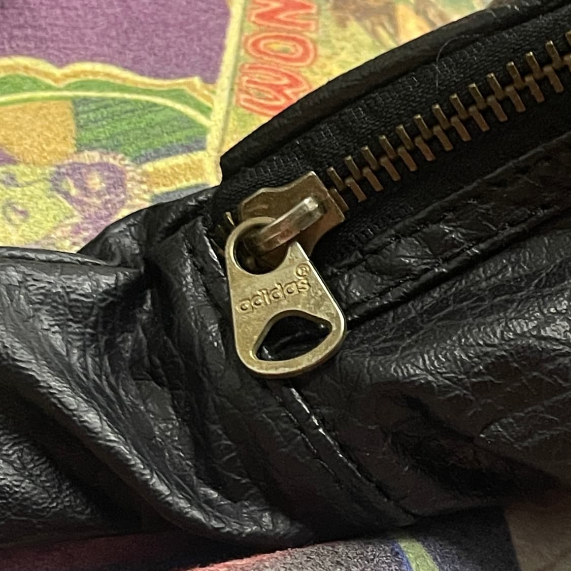 90s 아디다스 제우교역 생산 뱀피 레자 힙색 올드스쿨 미니백 가방 상품이미지4