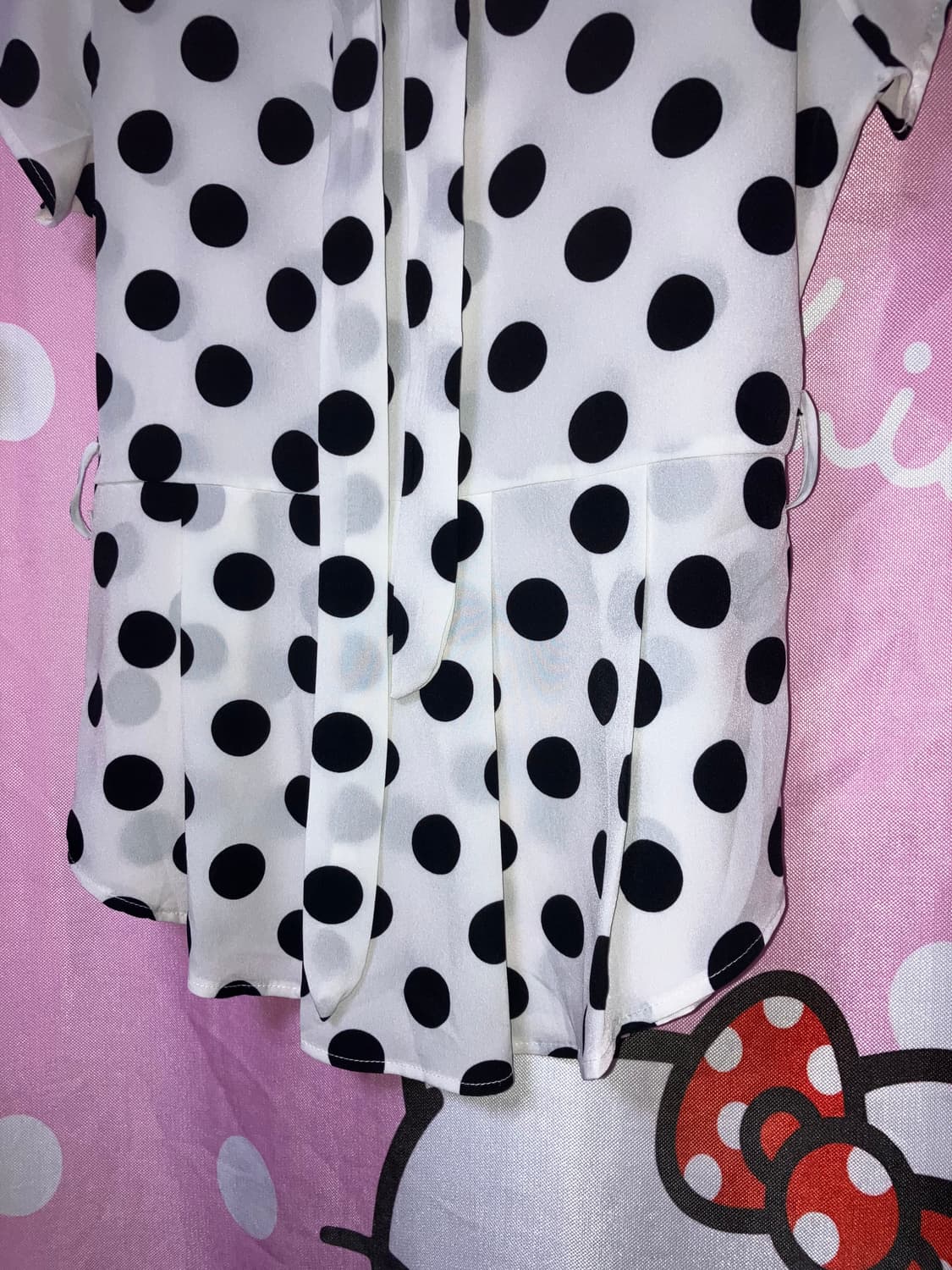 jpn 도트 블라우스+머플러 세트 상품이미지2