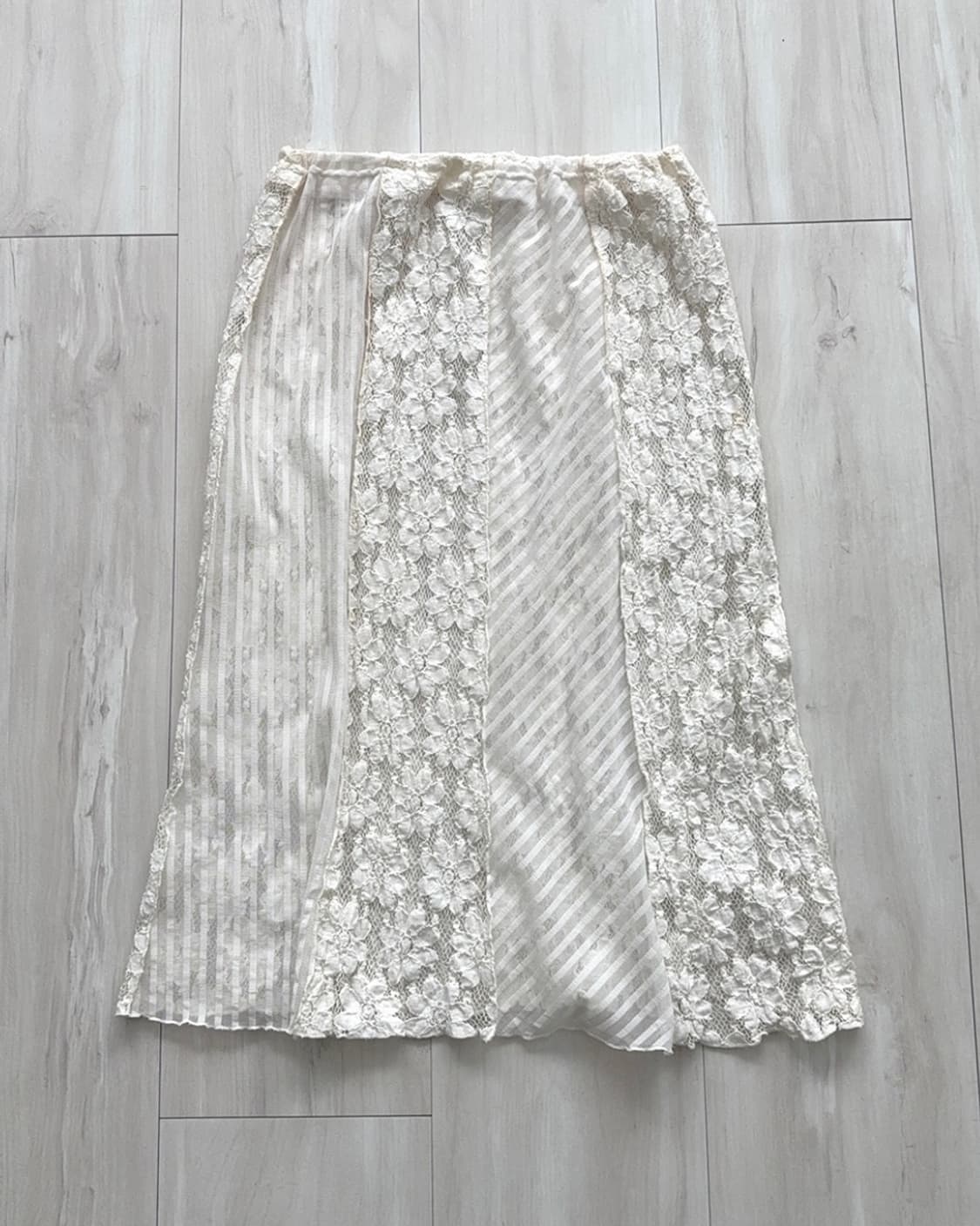 Ivory Lace Layering Midi Skirt 상품이미지9