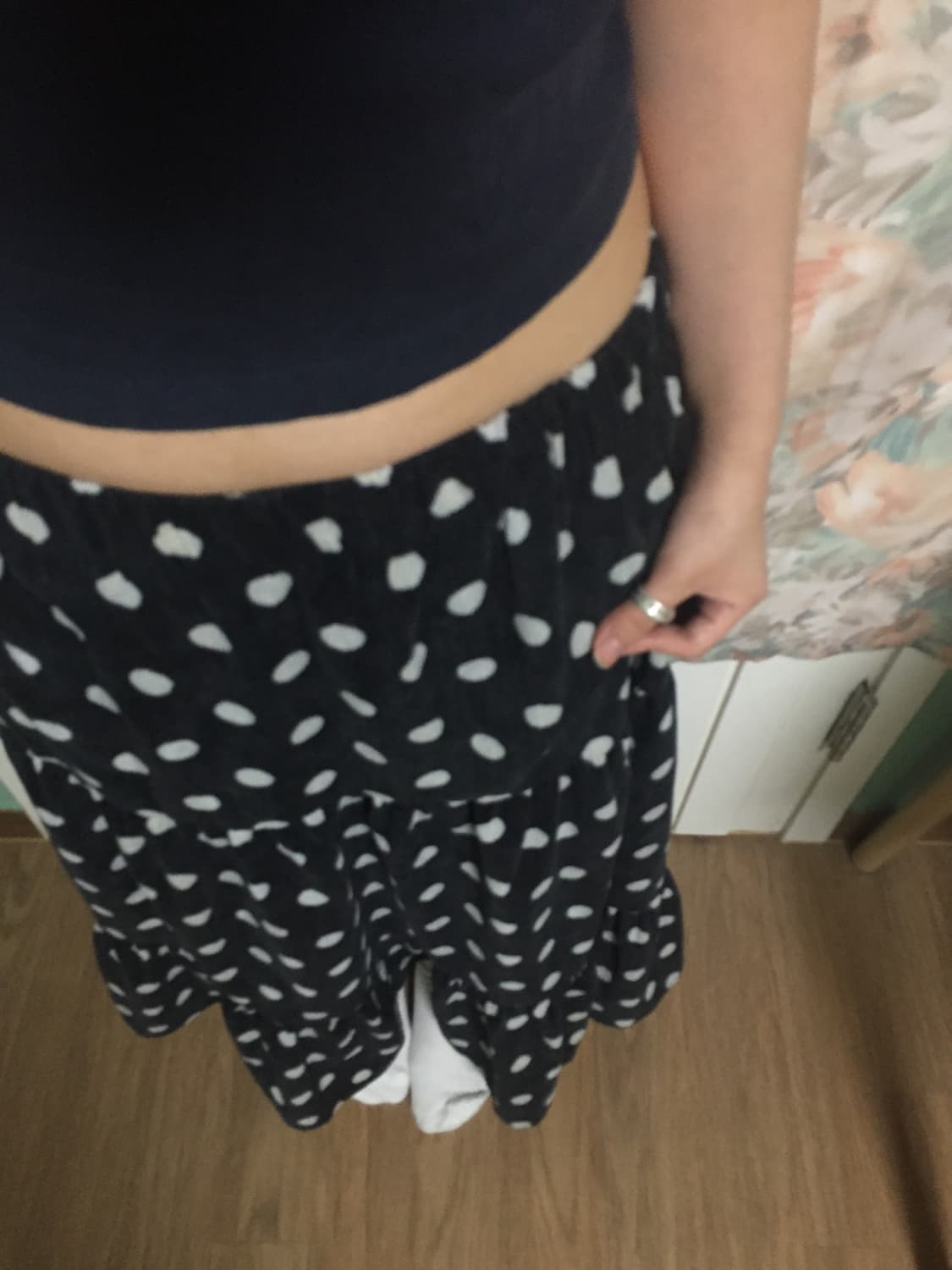 Japanese vintage dot long skirt 도트 롱스커트 상품이미지4