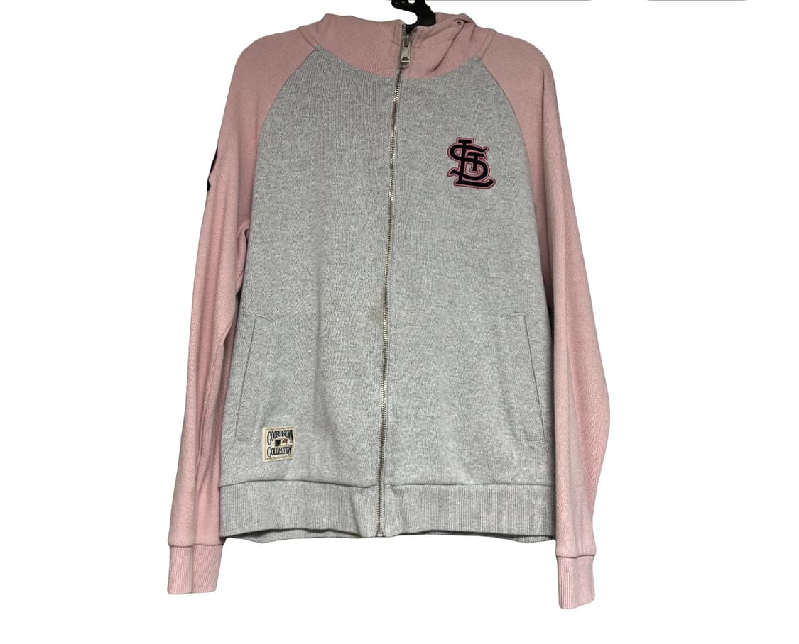 MLB 세인트루이스 카디널스 후드집업 그레이/핑크 상품이미지1