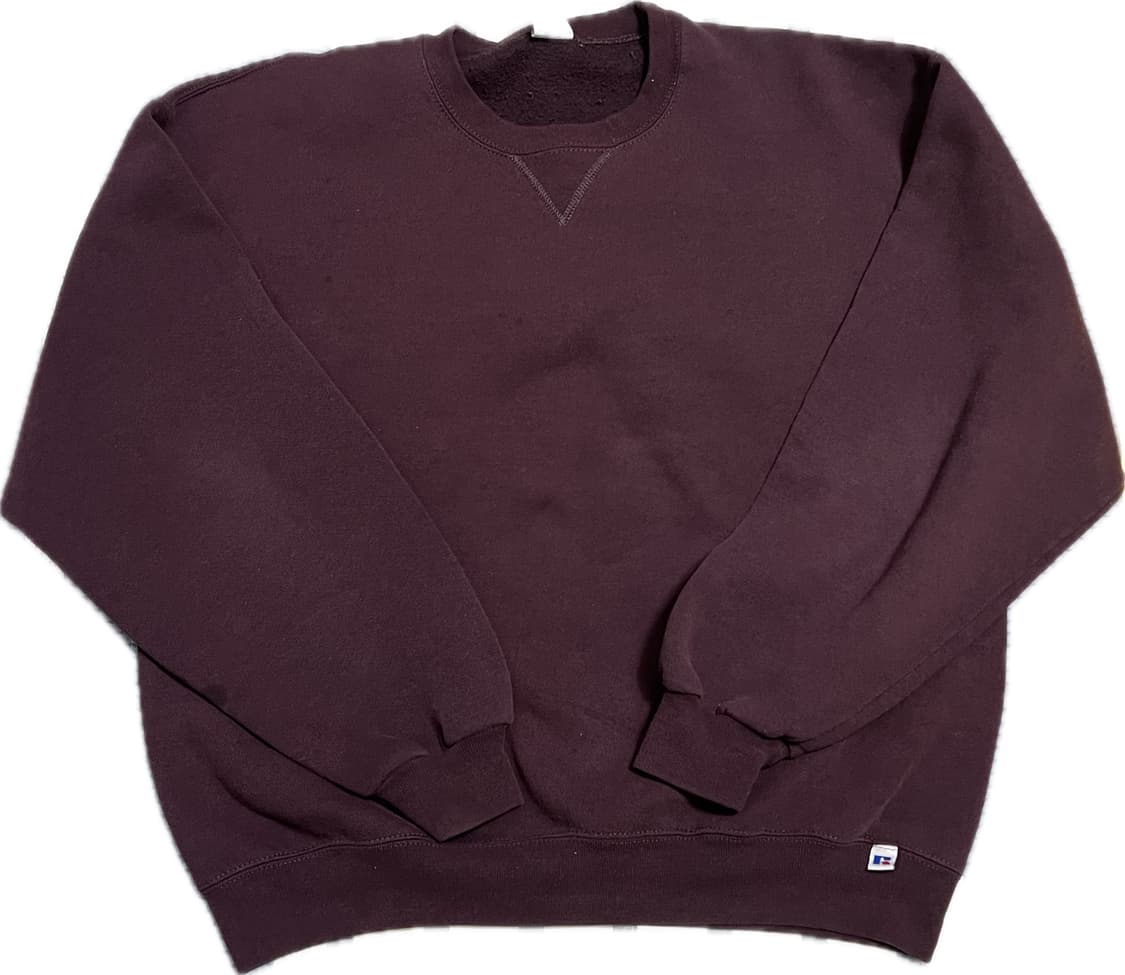 90s 러셀 스웻셔츠 버건디(L) 상품이미지1