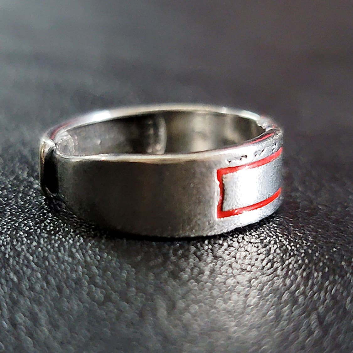 Crimson 실버 남자 엔틱 빈티지 명품 레드 사각 스퀘어 반지 상품이미지2