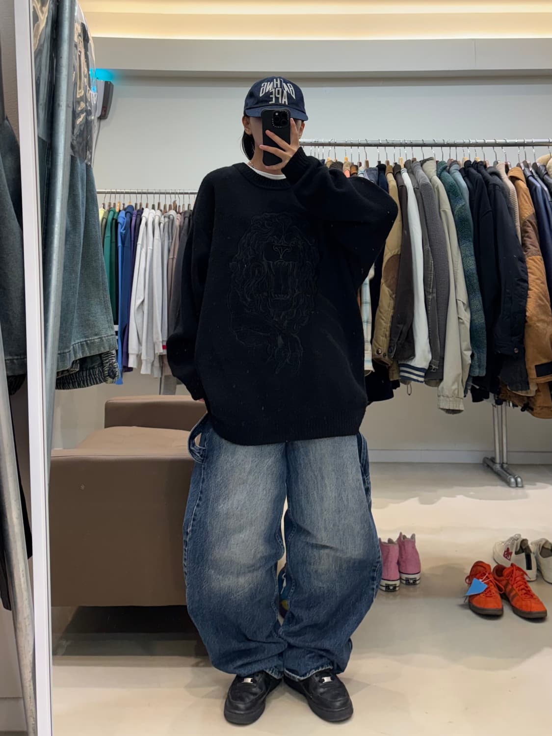 90s 펠레펠레 사자자수 니트 상품이미지7