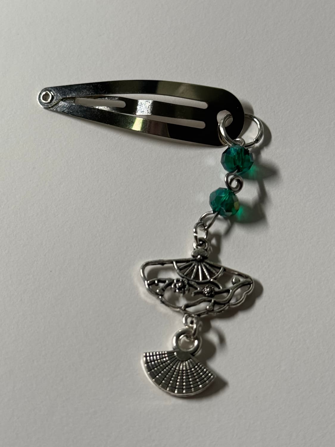 그린 오리엔탈 부채 헤어핀 상품이미지2