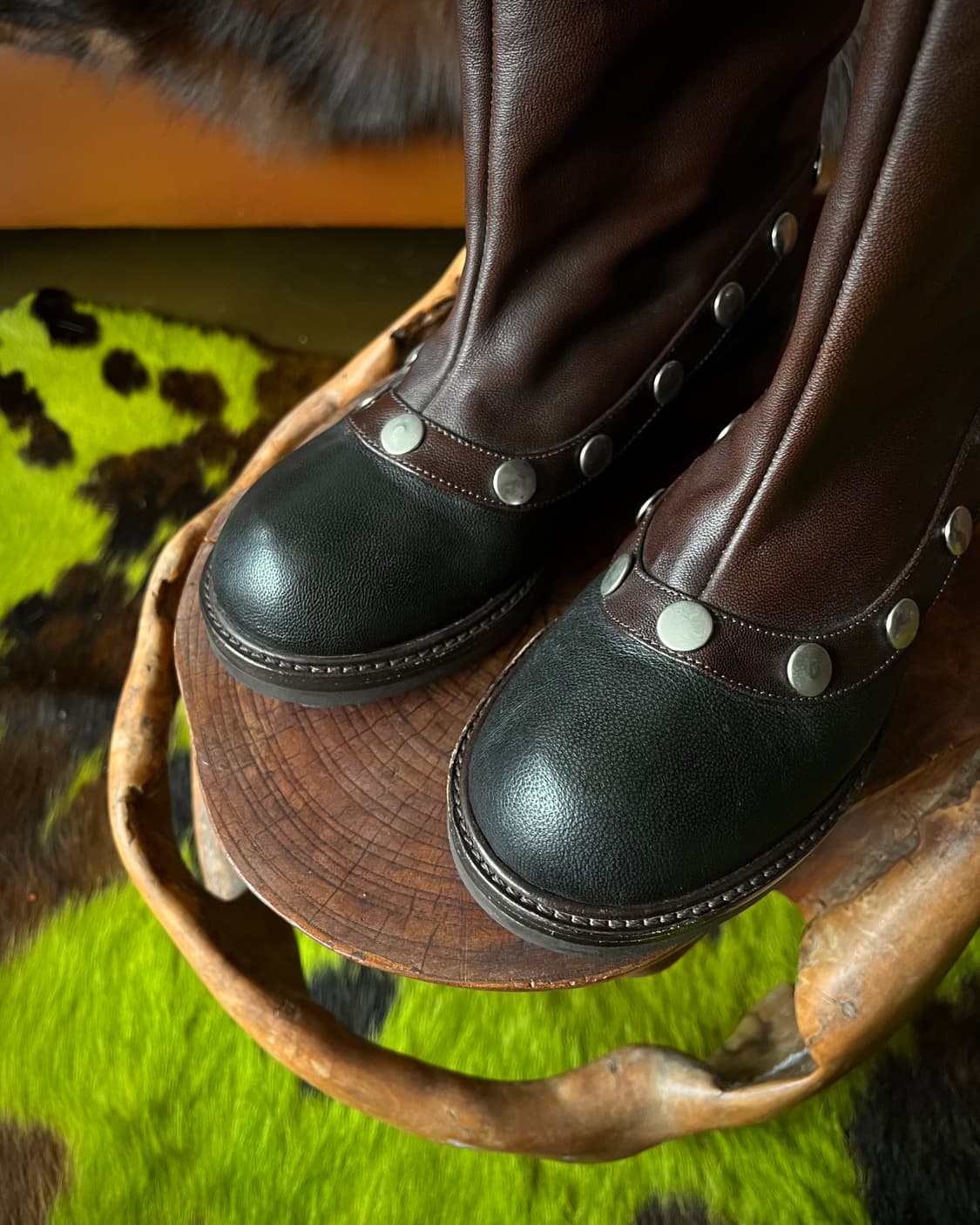 Old MARNI Leather Studs Long Motor Boots 상품이미지4