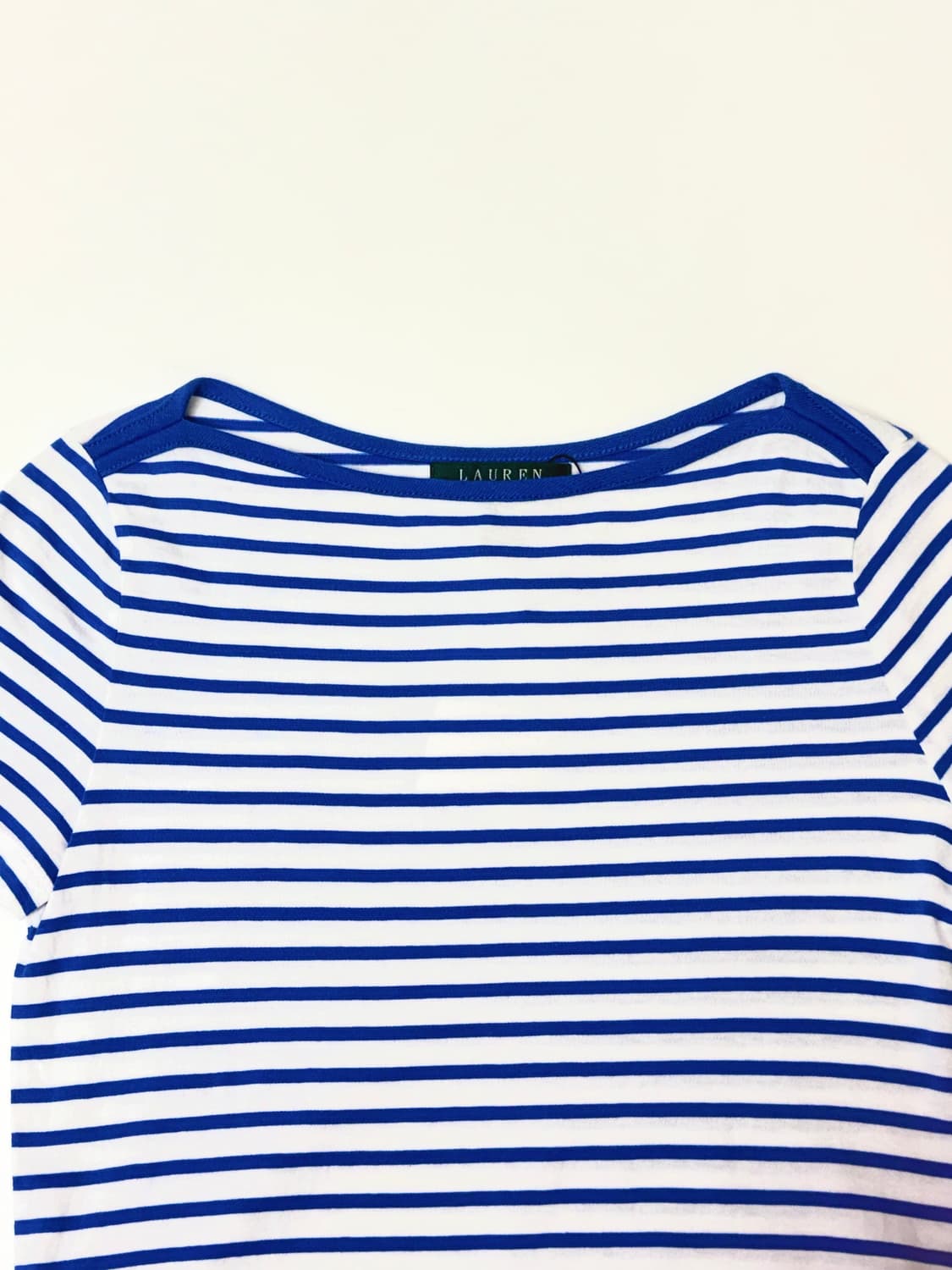 Ralph Lauren 블루 스트라이프 사이드 루칭 반소매 티셔츠 상품이미지3