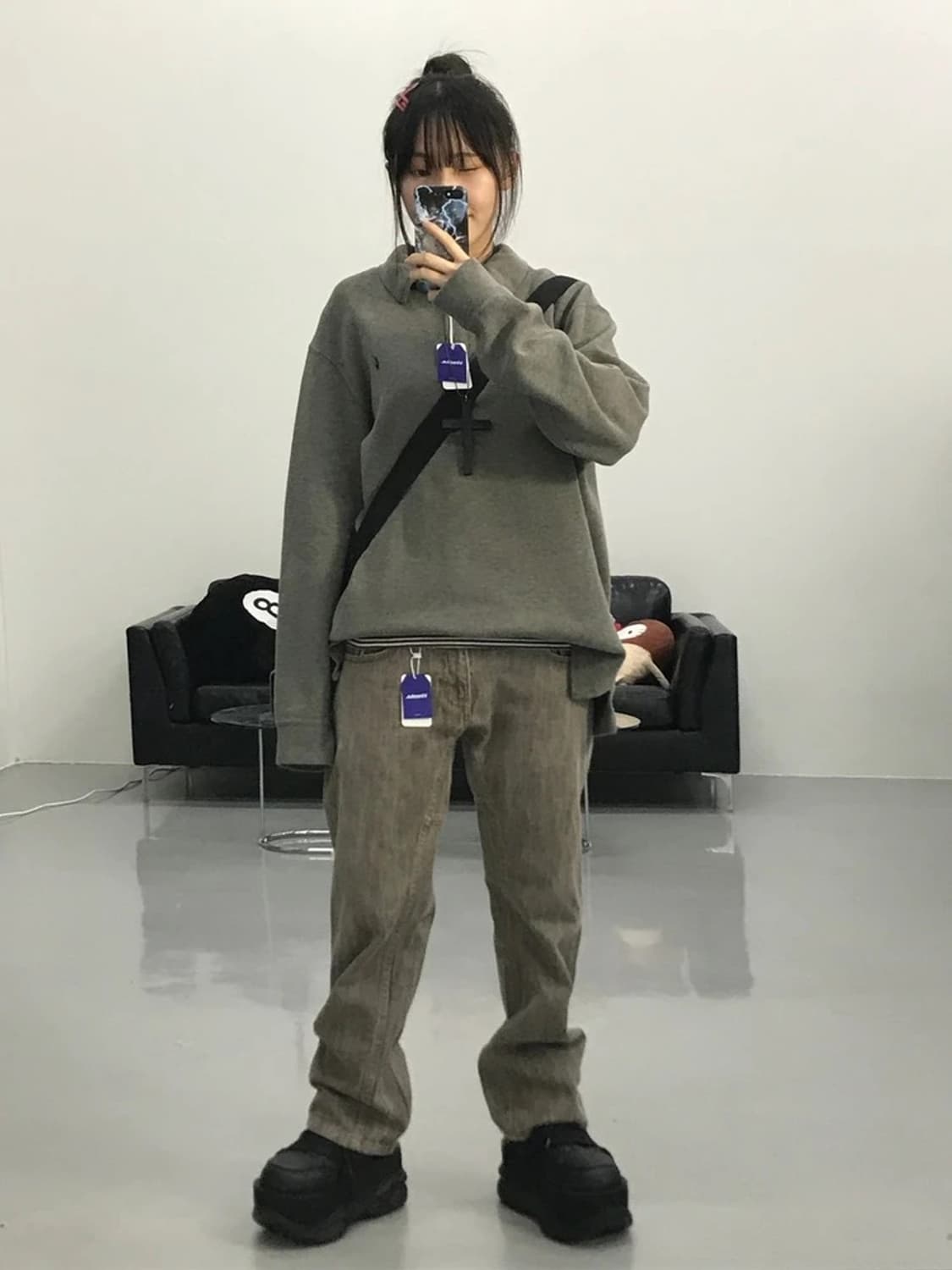 폴로 랄프로렌 차콜 반집업 상품이미지2