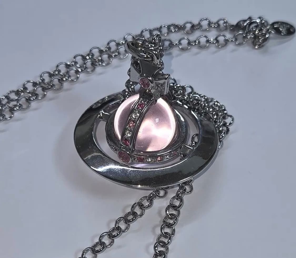 비비안웨스트우드 빅 orb 핑크 목걸이 상품이미지2