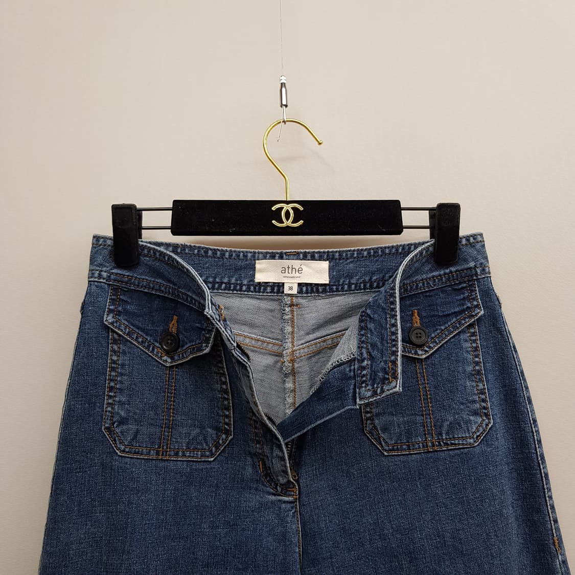 아떼 2022 하이웨스트 포켓 포인트 와이드 데님 팬츠 38사이즈 상품이미지2