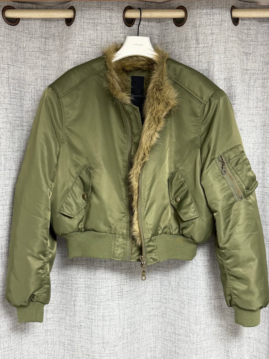 노이어 샤기 퍼 ma-1 카키 52 상품이미지8