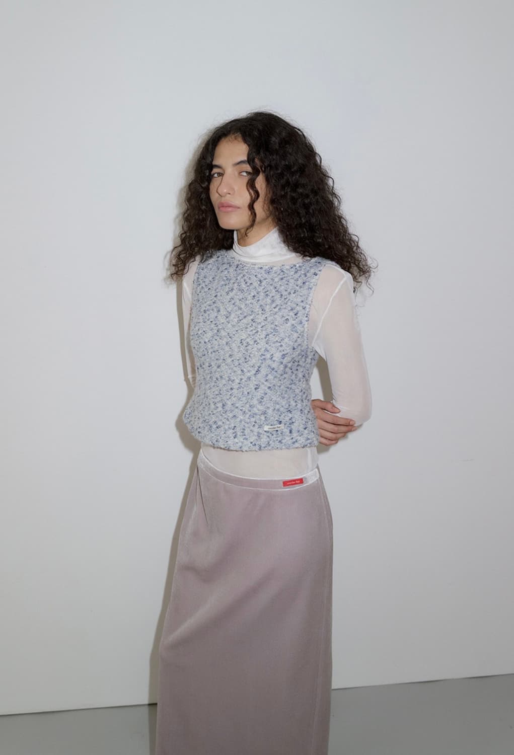 오버듀플레어 믹스컬러 슬리브리스 상품이미지2