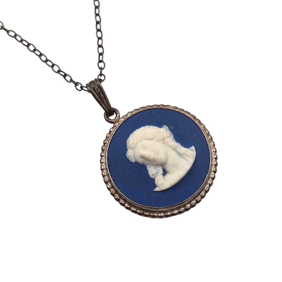 70s 영국 웨지우드 실버925 빅 카메오 목걸이 상품이미지5