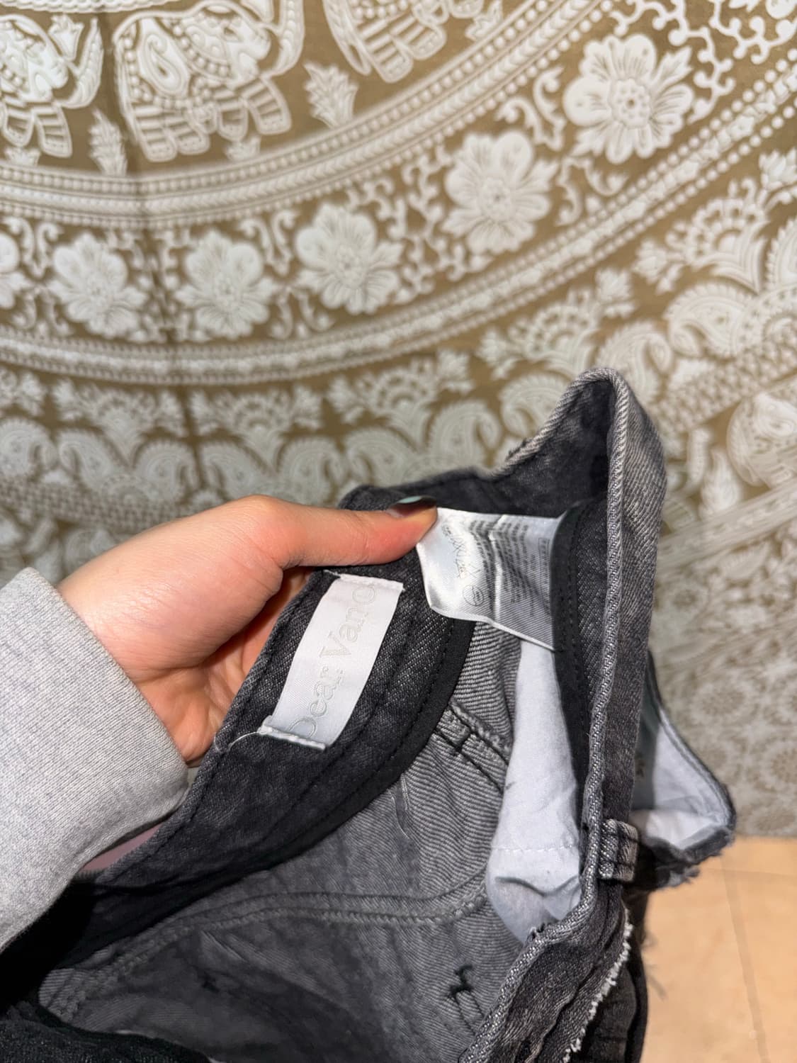 빈티지 절개 디테일 흑청데님팬츠  상품이미지6