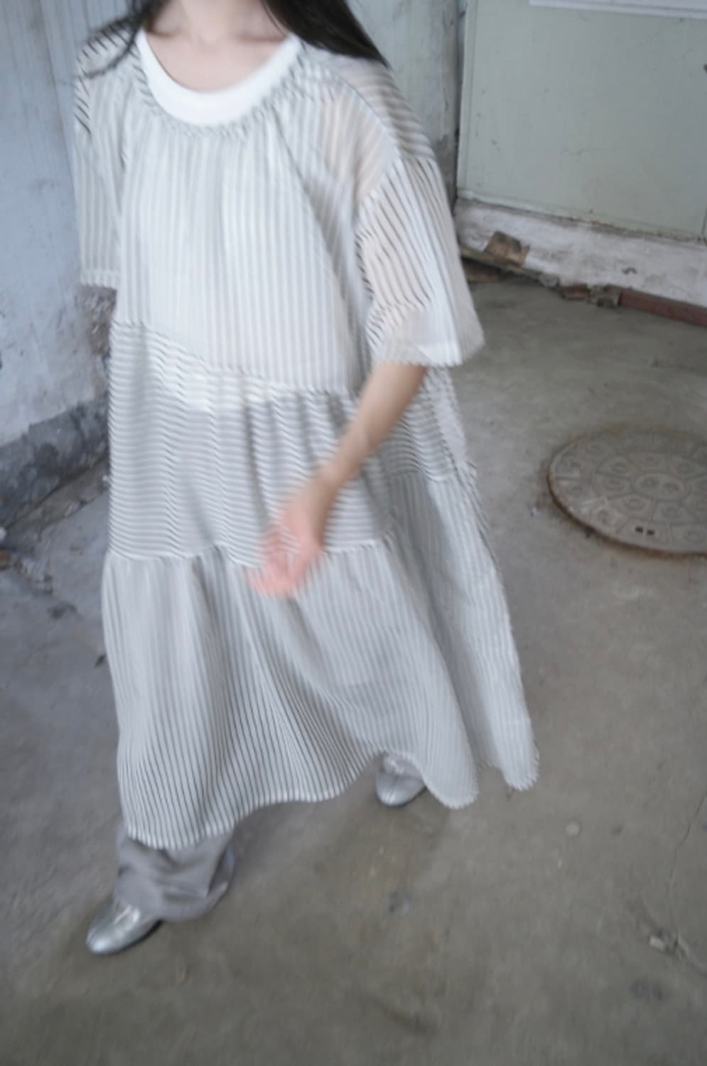 에프터먼데이 see-through stripe dress 상품이미지2