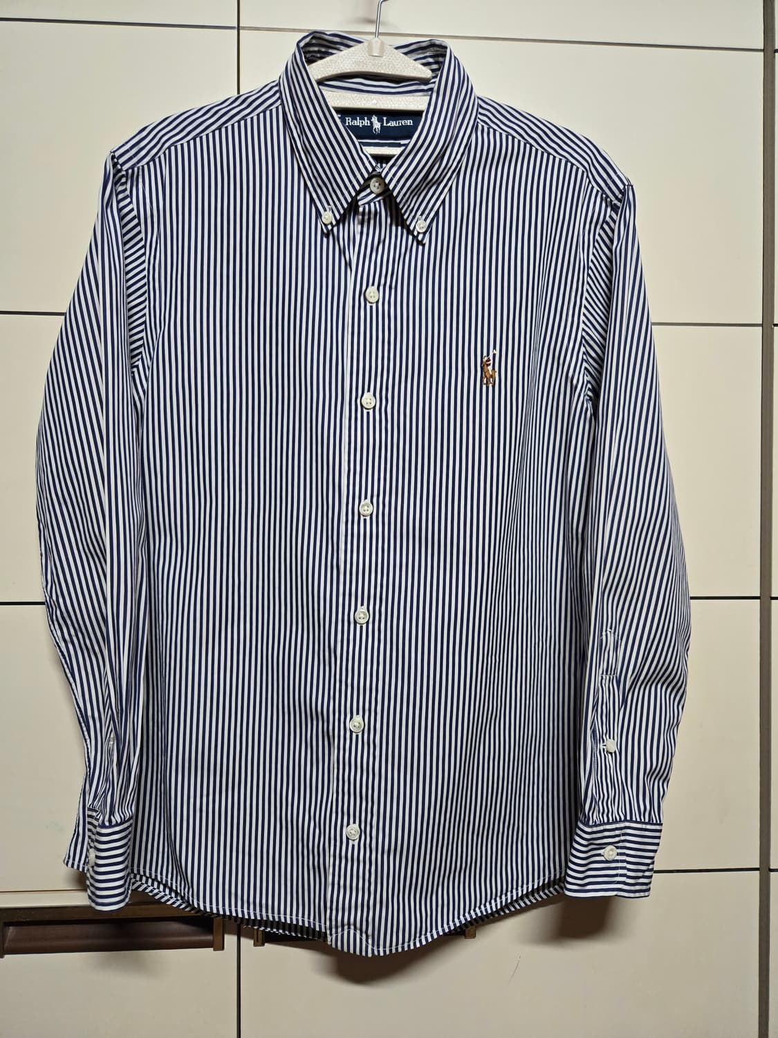 폴로 랄프로렌 여성 네이비 스트라이프 셔츠 상품이미지3