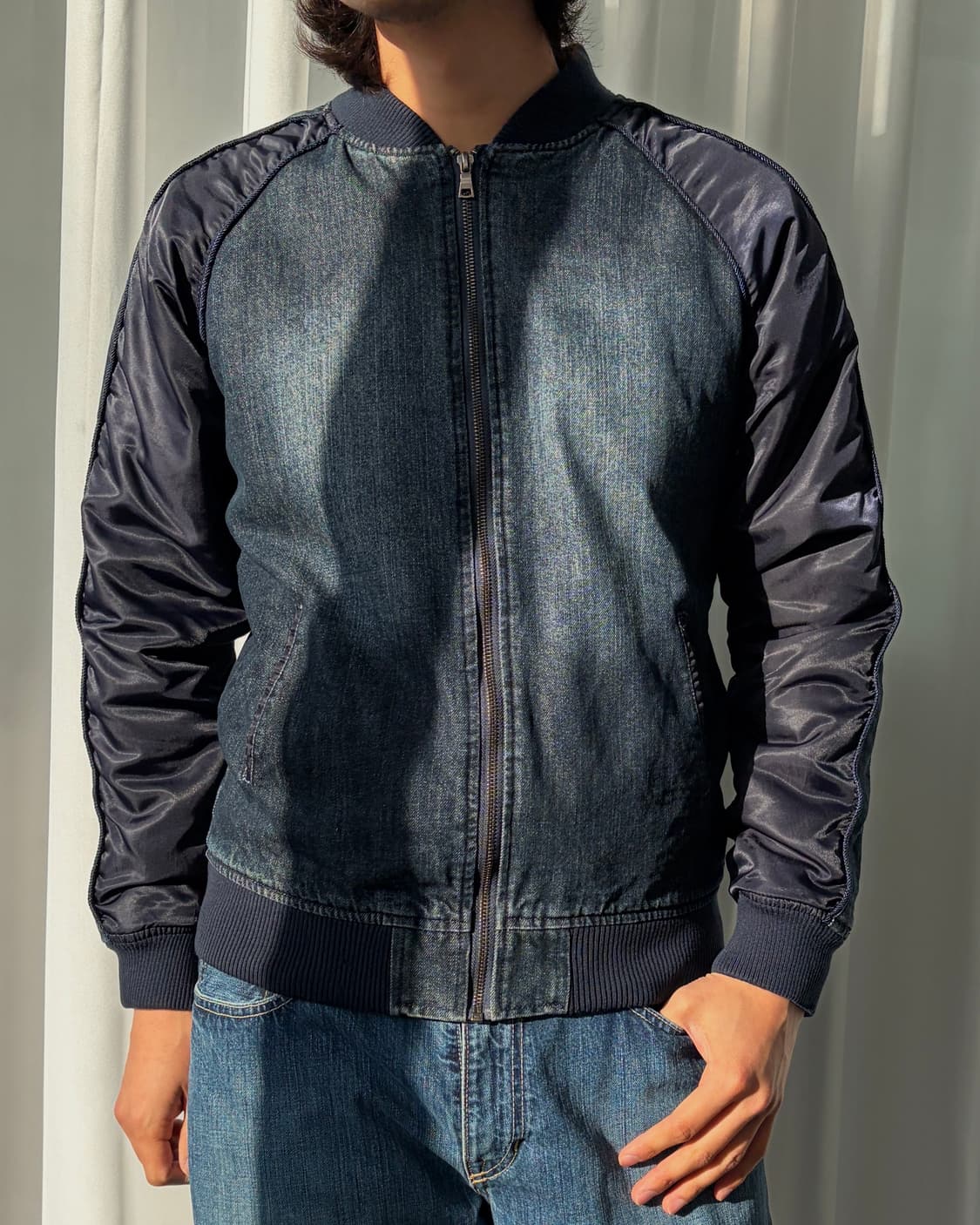 [M]인더애틱 JPN 인디고 데님 블루종 봄버 자켓 상품이미지3