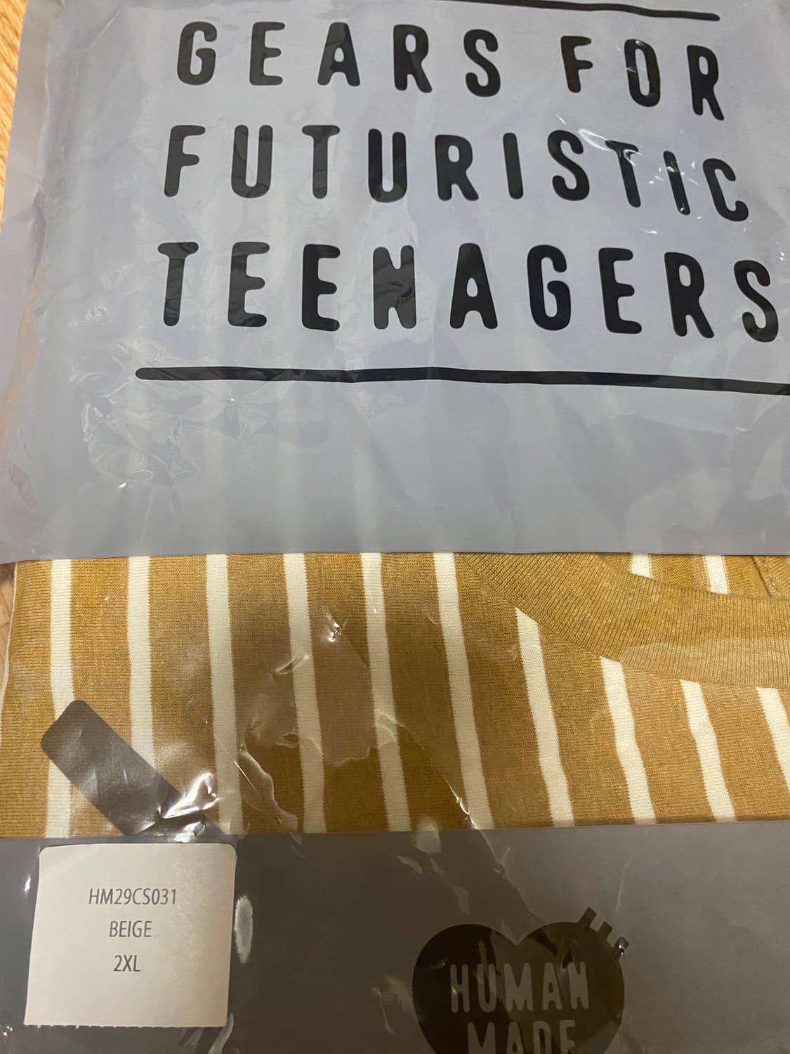 휴먼메이드 하트 스트라이프 티셔츠 (베이지) 상품이미지3