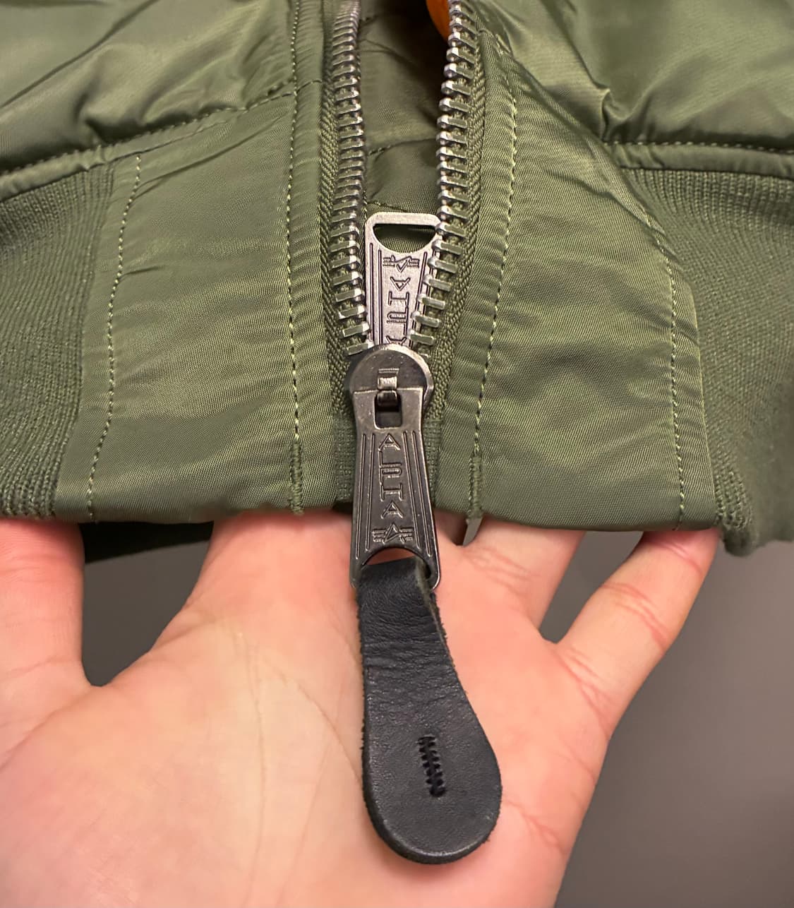 (S/95)알파인더스트리 ma-1 세이지그린 플라이트 항공점퍼 마원 상품이미지6