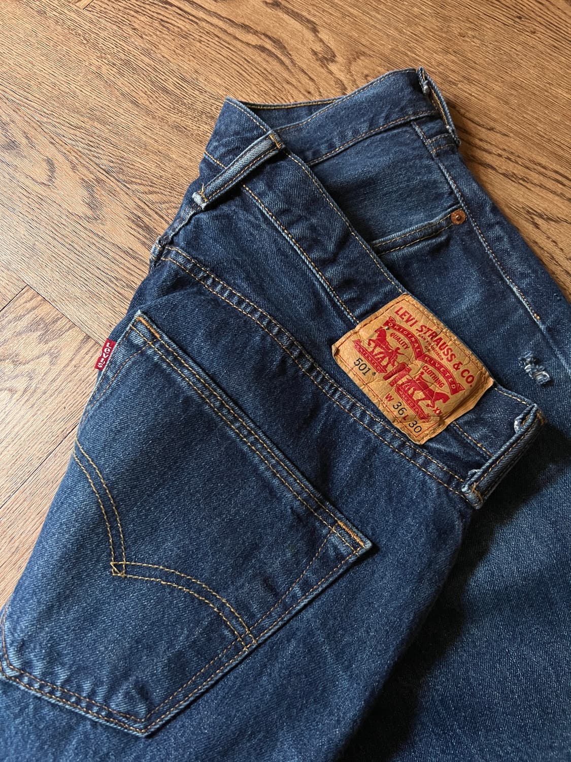[36]리바이스 501 빈티지 워싱 스트레이트 데님 팬츠 상품이미지5