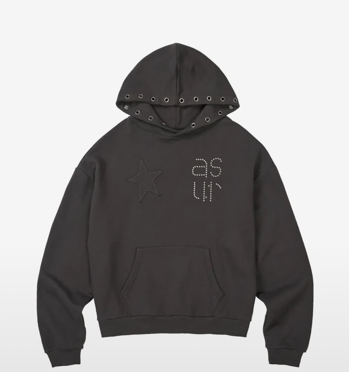 애즈유아 스타 아일렛 후드티 차콜 상품이미지1